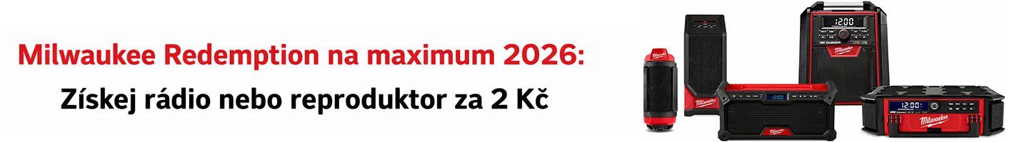 Milwaukee Redemption na maximum 2026: Získej rádio nebo reproduktor za 2 Kč